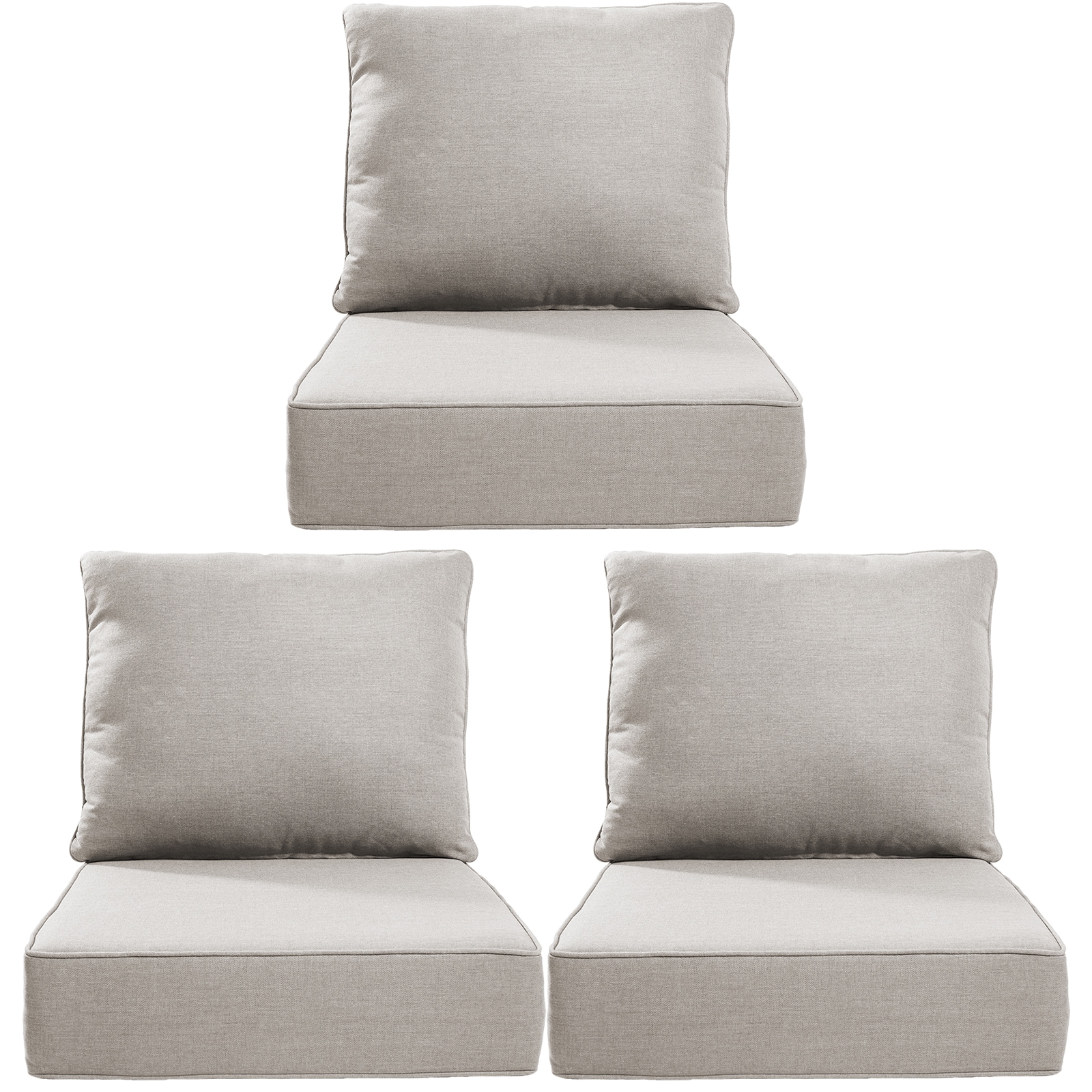 Rilyson FSAAAZBDJH006-2 24-in x 24-in 6 -Piece Beige Patio chair cushion