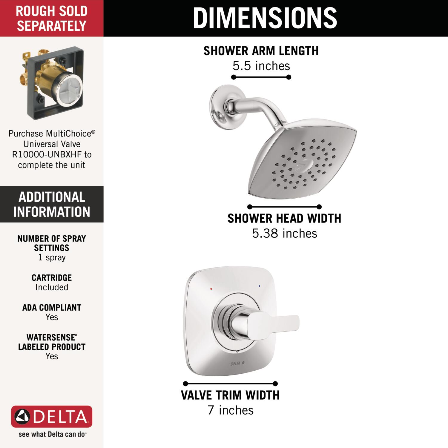 Delta T142339-PP Tub-Shower-Faucets - View #3