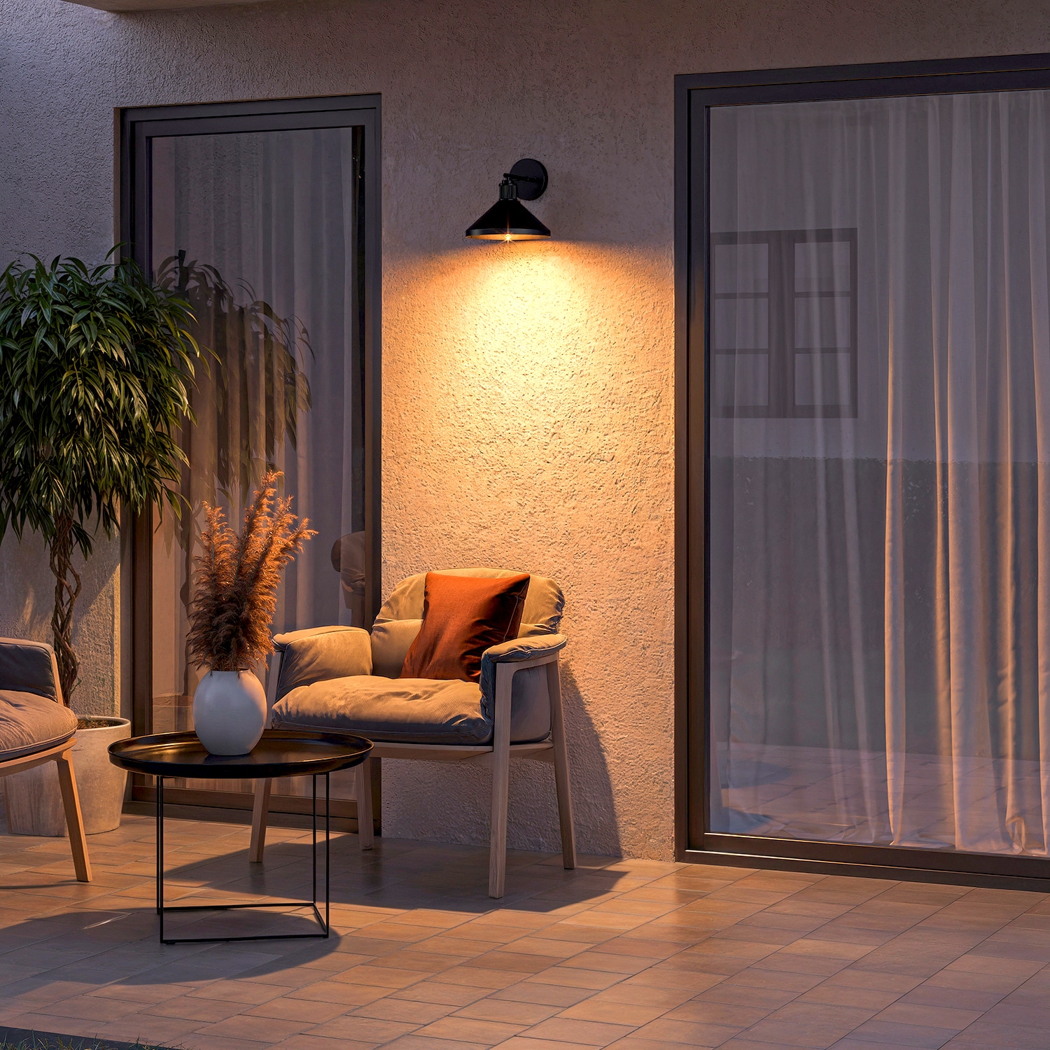 Globe Electric 1 -Light 9.38-in H Matte Black Hardwired Outdoor Wall Light