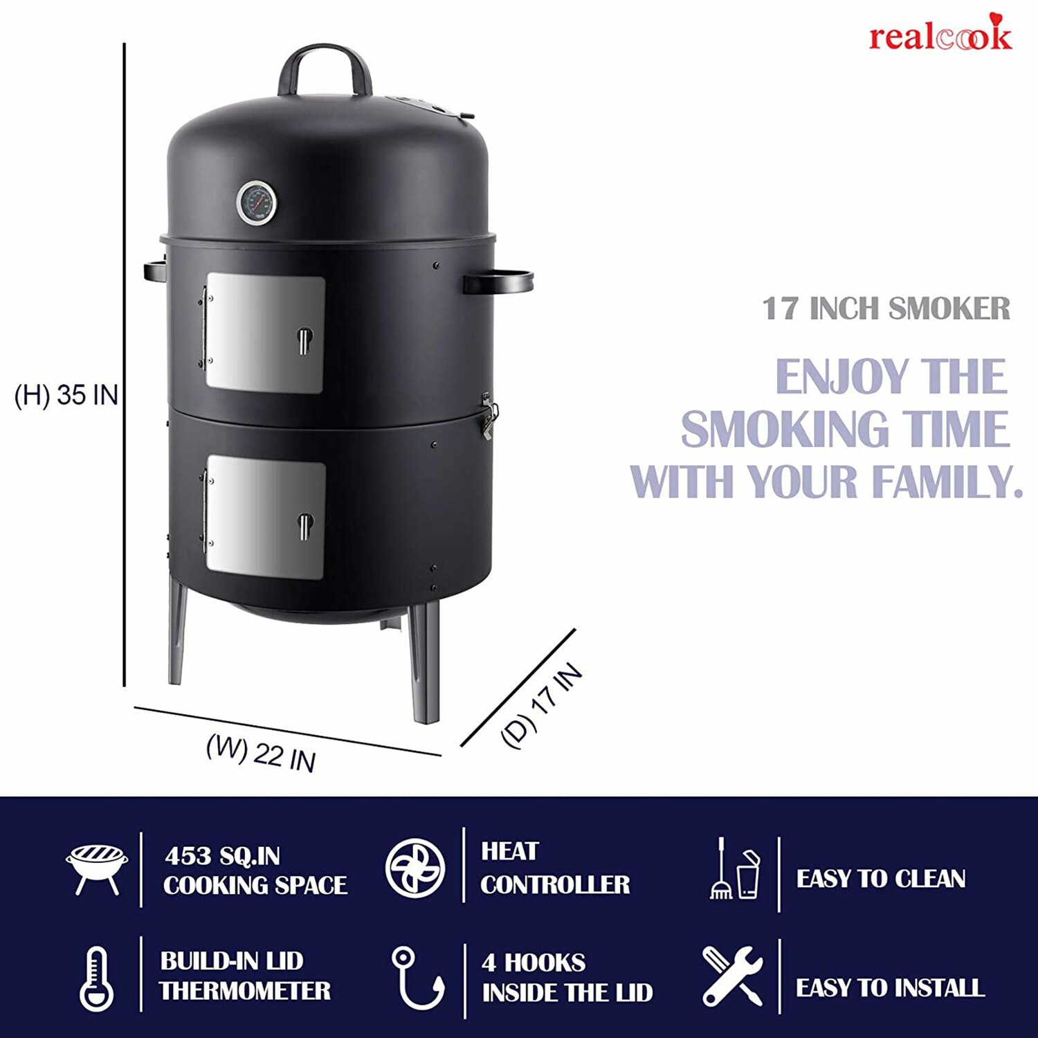 Realcook 301547 Charcoal-Smokers - View #8
