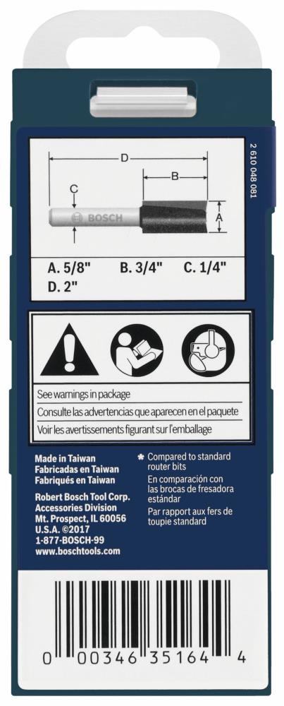 Bosch 5/8-in Carbide-Tipped Straight Router Bit in the Straight