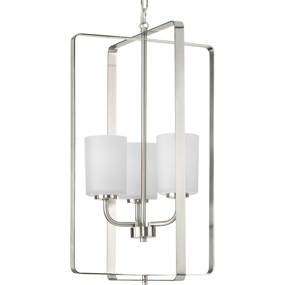 Progress Lighting P500342-009 League 3 -Light Brushed Nickel Farmhouse For Use in Bedrooms, Dining Rooms, Foyers, Kitchens, Living Rooms Chandelier