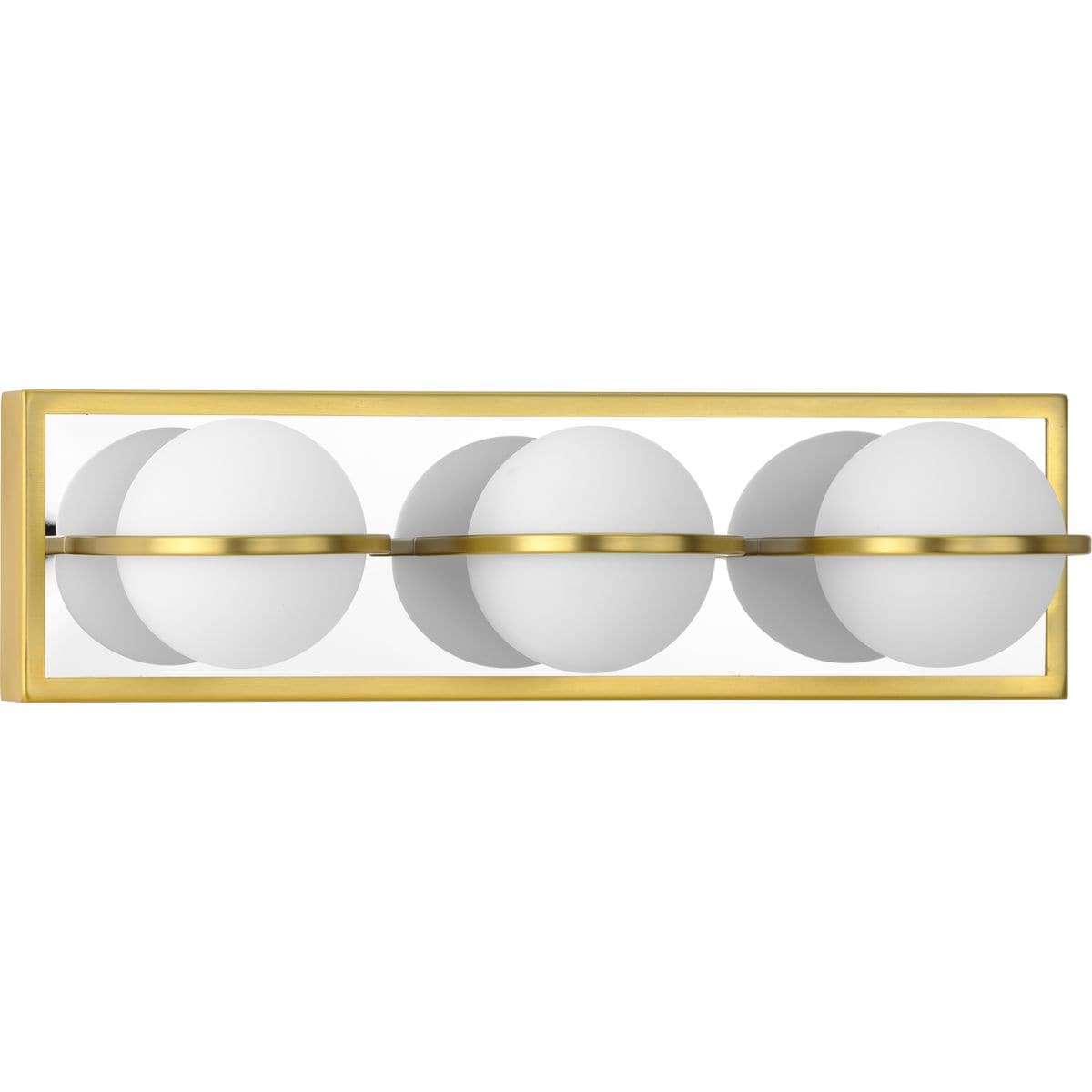Progress Lighting P300312-012-30 Pearl LED 18-in 3 -Light Satin Brass Integrated LED Modern/contemporary Vanity light