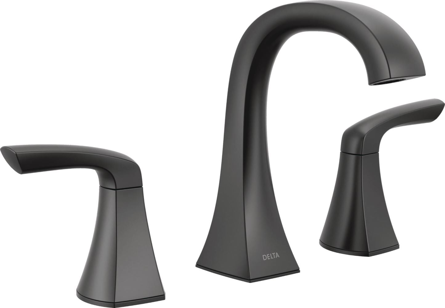 Delta 35895LF-BL Lacey Matte Black Widespread 2-handle WaterSense Mid-arc Residential Handle Bathroom Sink Faucet with Drain
