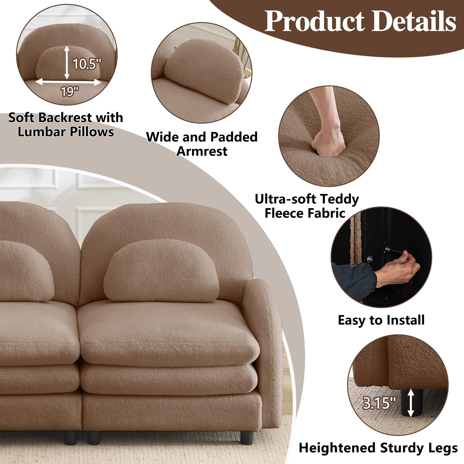 SINOFURN SYD180012GY Sofas-Loveseats - View #6