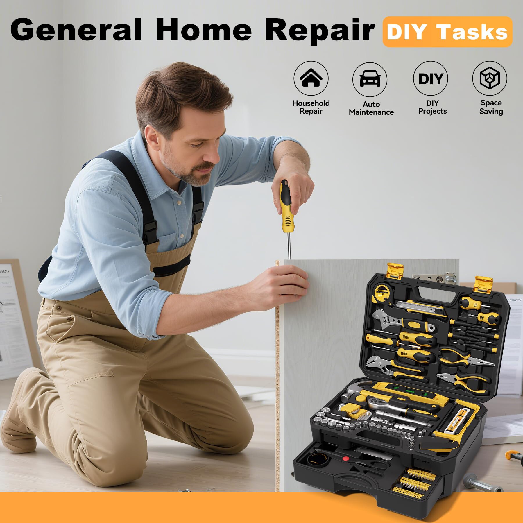 Afoxsos 328 Piece Tool Kit with Drawer Toolbox Storage Case
