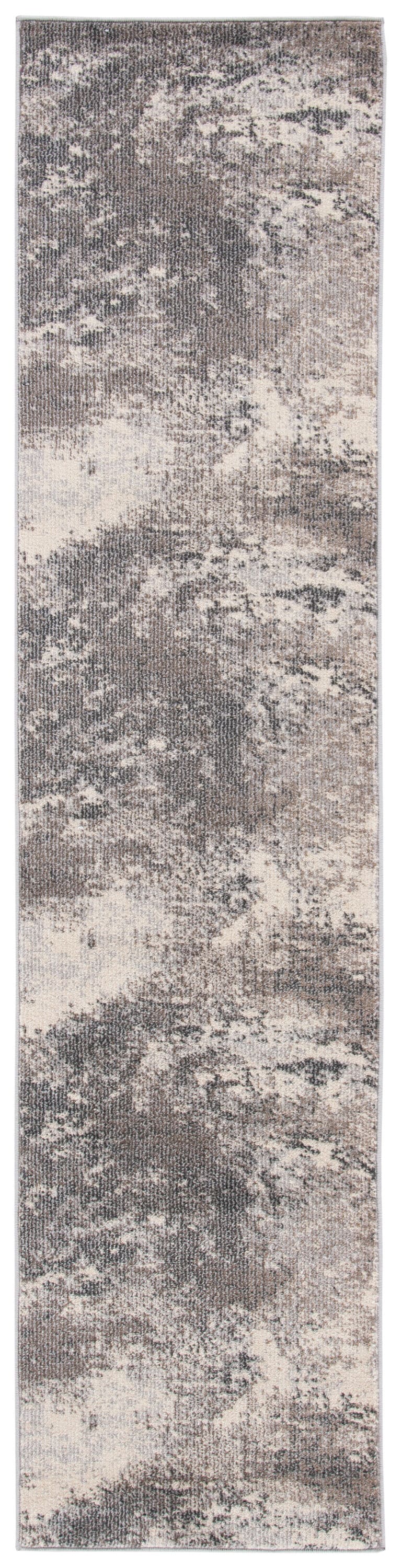 Elegant Madison Beige/Grey Synthetic Runner Rug - 2' x 8'