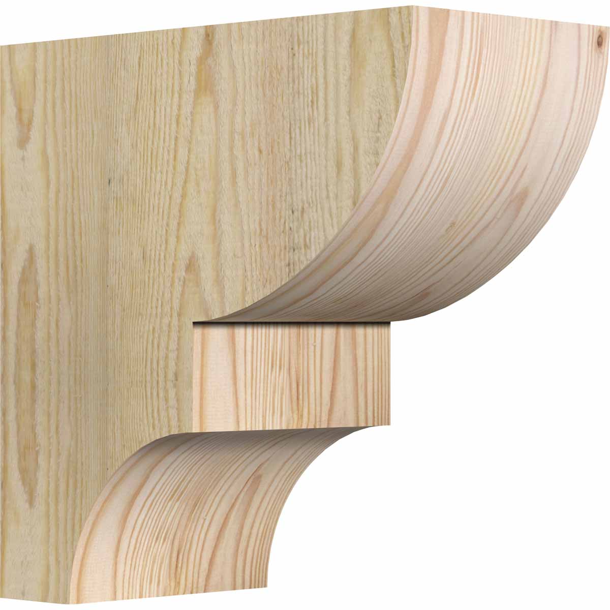 Ekena Millwork COR06X12X12RID00RDF 6-in x 12-in x 12-in Ridgewood Unfinished Douglas fir Wood Paintable/Stainable Corbel
