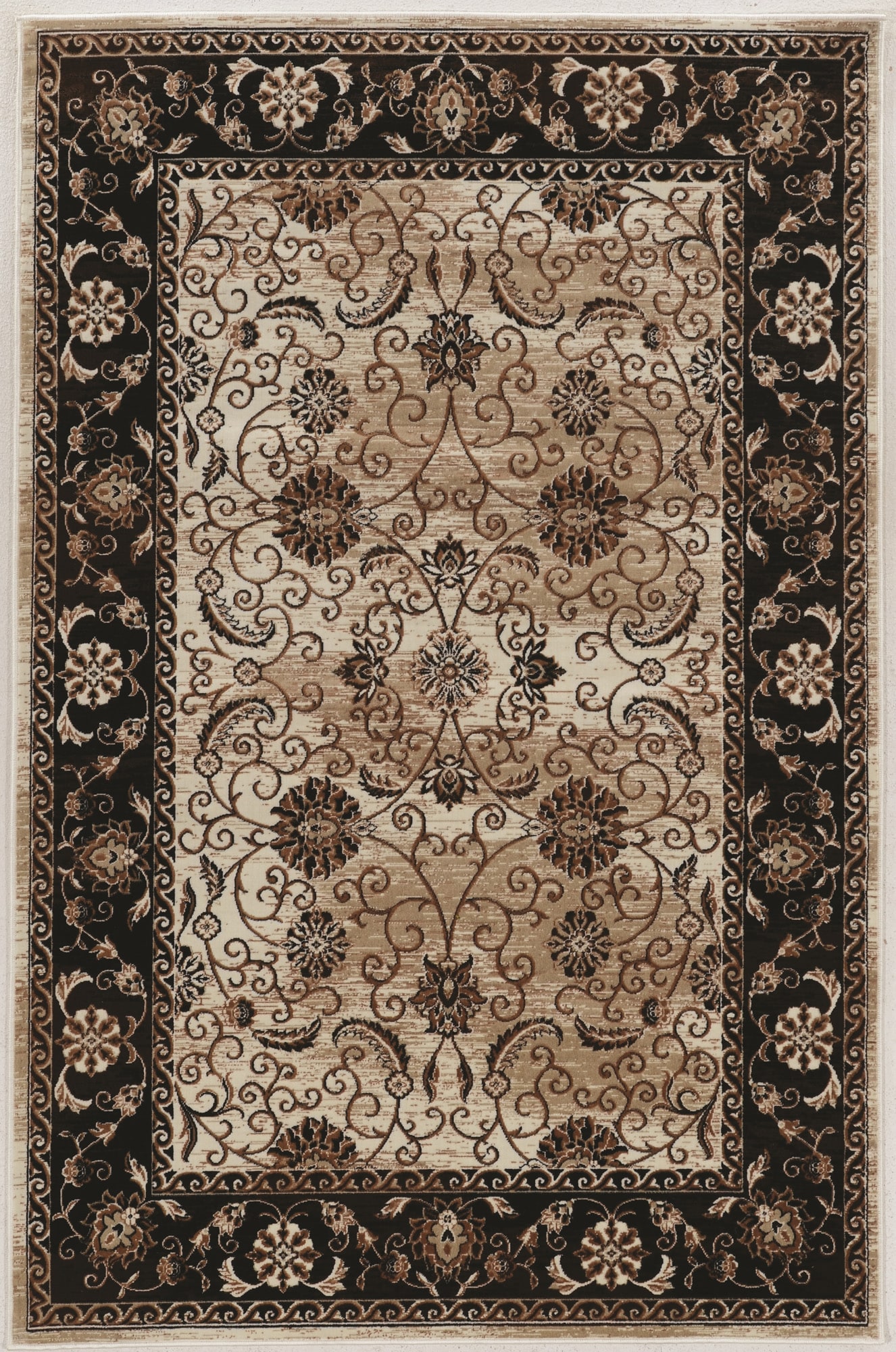Linon RUGVT3581 Vintage 8 x 10 (ft) Loomed Polyester Brown Rectangular Indoor Distressed/Overdyed Area rug