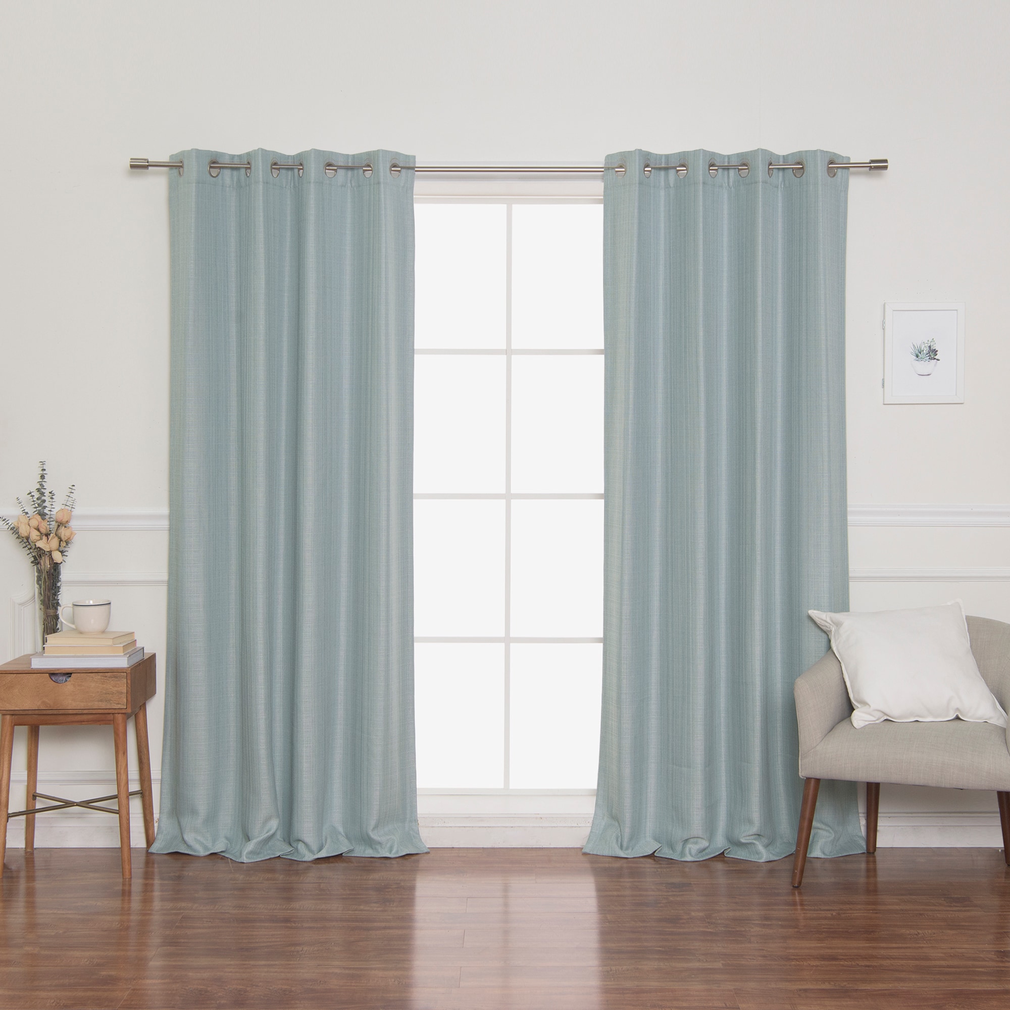 Best Home Fashion JC-07-GS-96-MINGREEN 96-Inches Mint Blackout Grommet Curtain panel pair