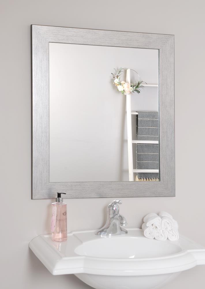 Silver Grain Framed Vanity Mirror, Mirrored Frame Vanity Mirror