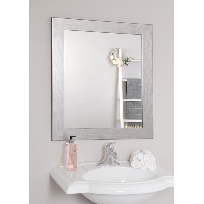 W Silver Framed Full Length Wall Mirror, Silver Framed Bath Mirror