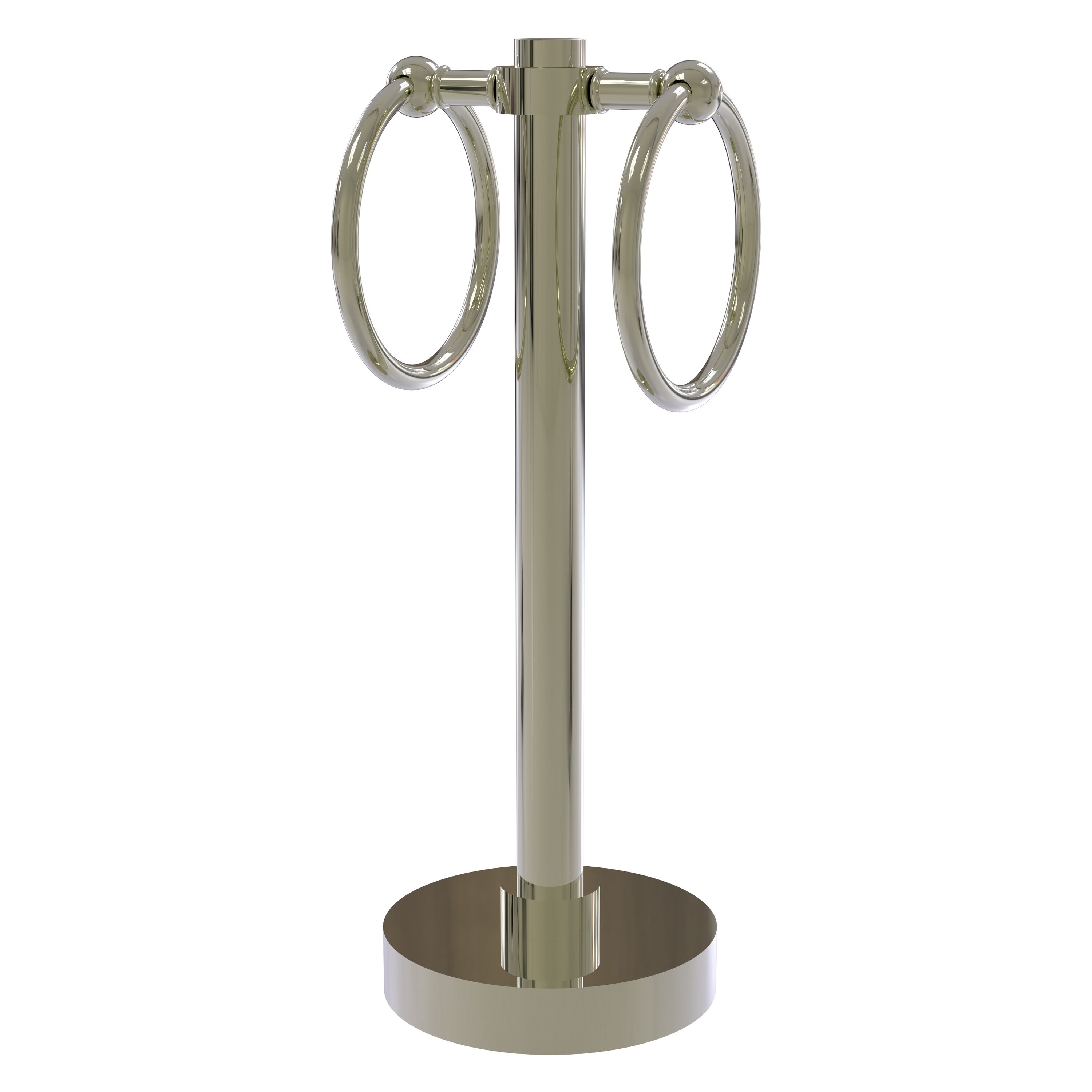 Allied Brass 953-PNI Polished Nickel Freestanding countertop Double Towel Ring