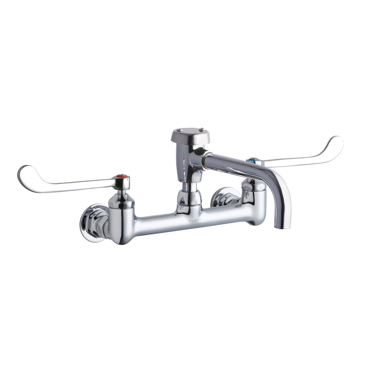 Elkay LK940VS07T6H Chrome Double Handle Wall-mount Commercial Kitchen Faucet