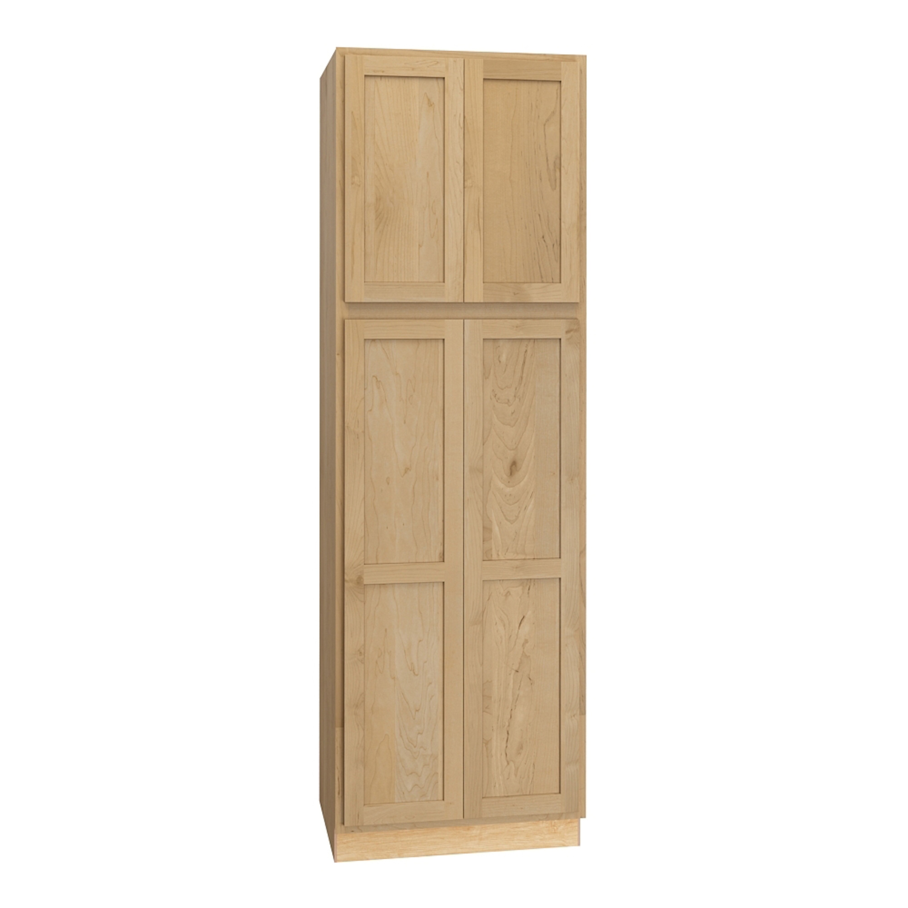 Diamond Express Jamestown 30-in W x 96-in H x 24-in D Coastline Partial Overlay Stained Pantry Fully Assembled Plywood Cabinet Recessed Panel Shaker