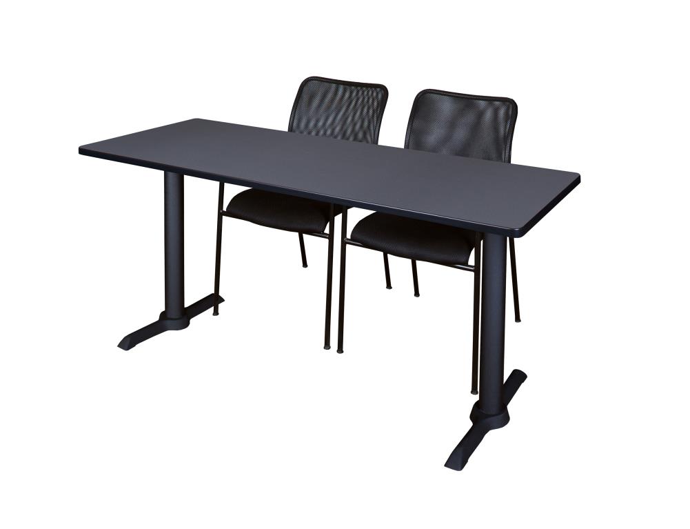Regency MTRCT7224GY75BK Training Gray 4-Person Training Table (72-in W x 29-in H)