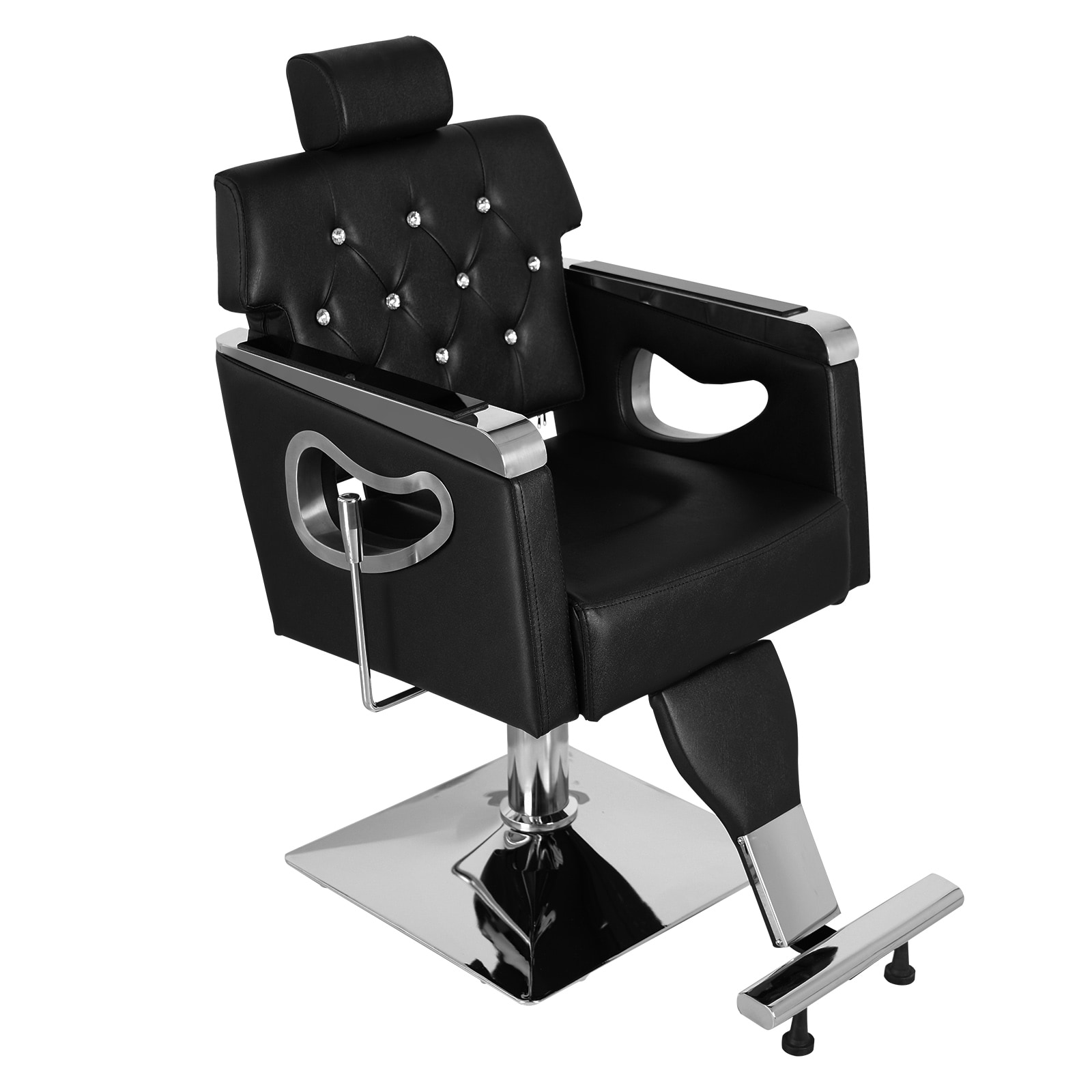 Outopee LO1G59000073 Black Contemporary Ergonomic Adjustable Height Swivel Faux Leather Desk Chair