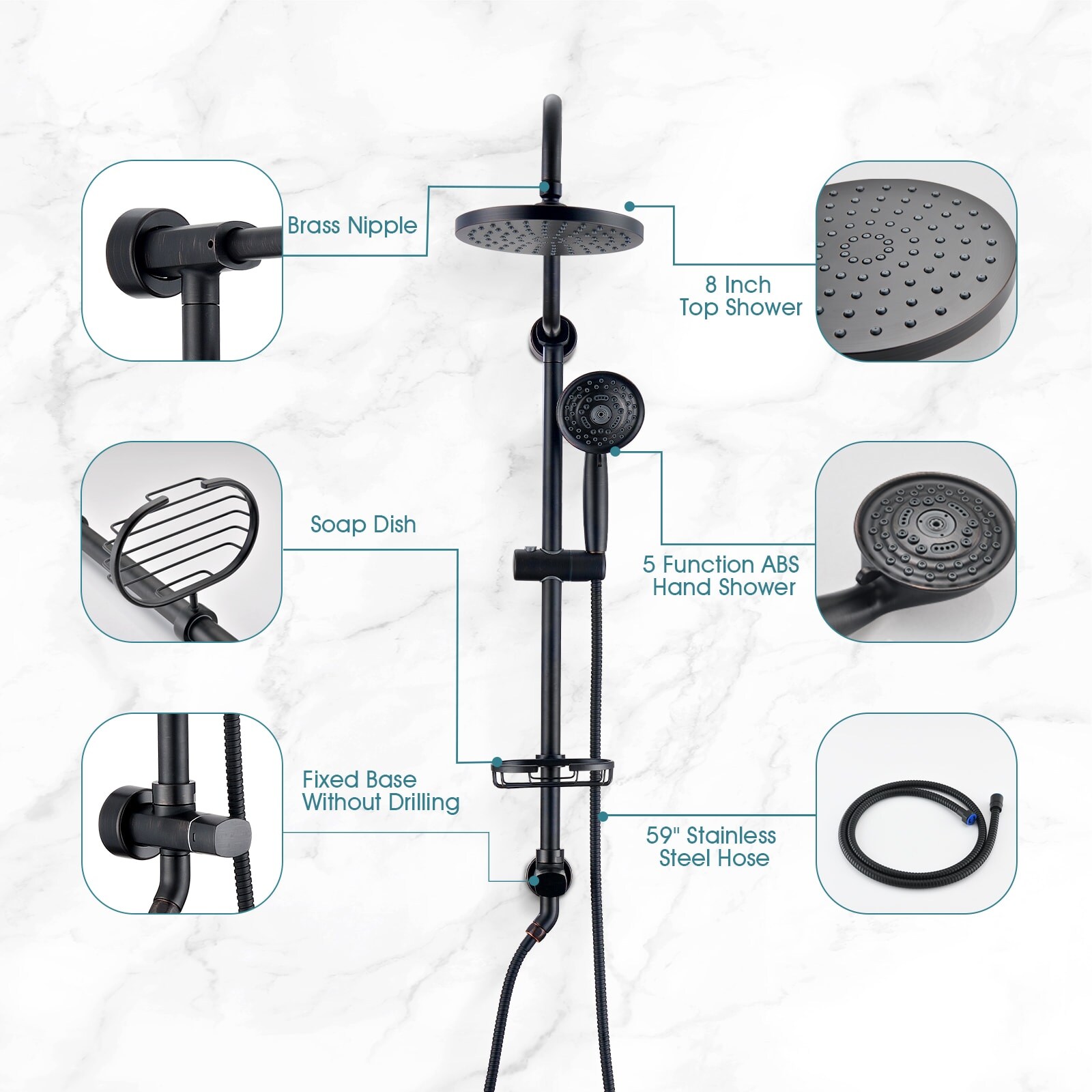 UCLIMAA UCAE103ORB Showerhead-Bar-Panels - View #7