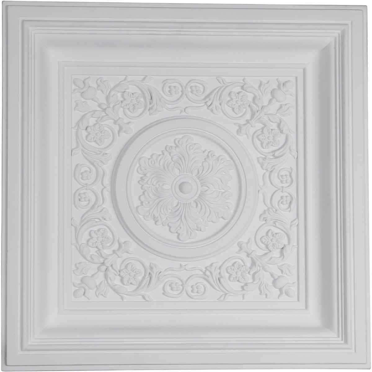 Ekena Millwork CT24X24NI 2-ft x 2-ft Nicole Primed Urethane Drop Ceiling Tile (1-Pack, 4-sq ft / Case)