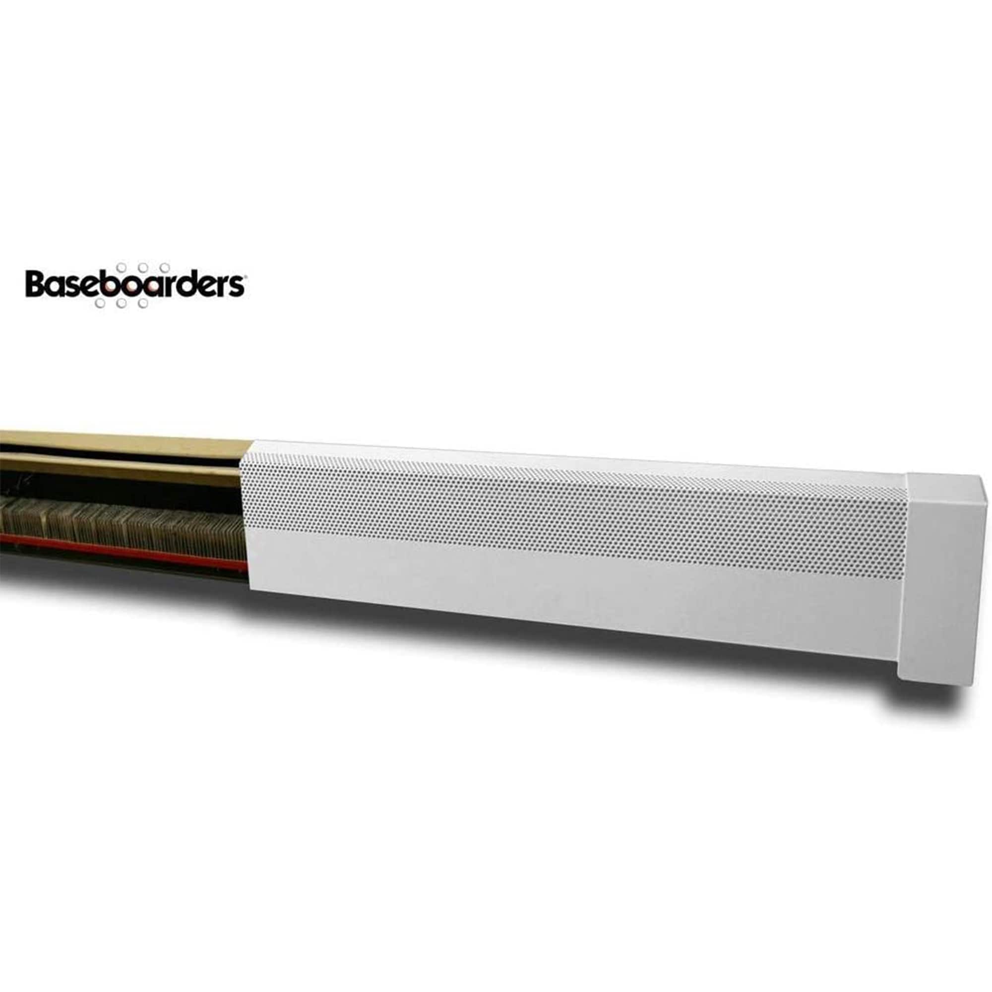 Baseboarders Electric Baseboard Heater Cover 6 ft. Galvanized Steel Slip-On Panel with Endcaps - Pack