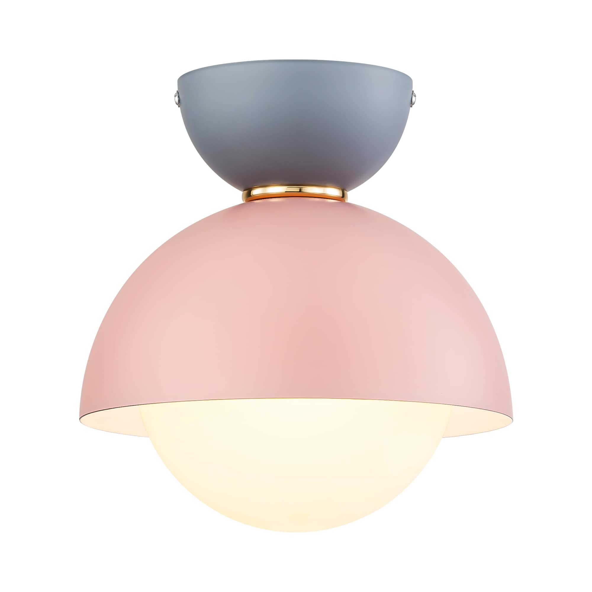 Rennnsan Conner 1-Light 7.9-in Pink Led,, Semi mount light in the 