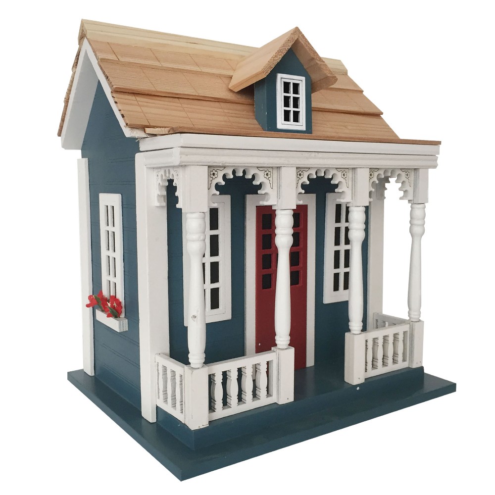 Home Bazaar HB-7524BS 10.25-Inches H Blue Wood Finches Aviary Bird House
