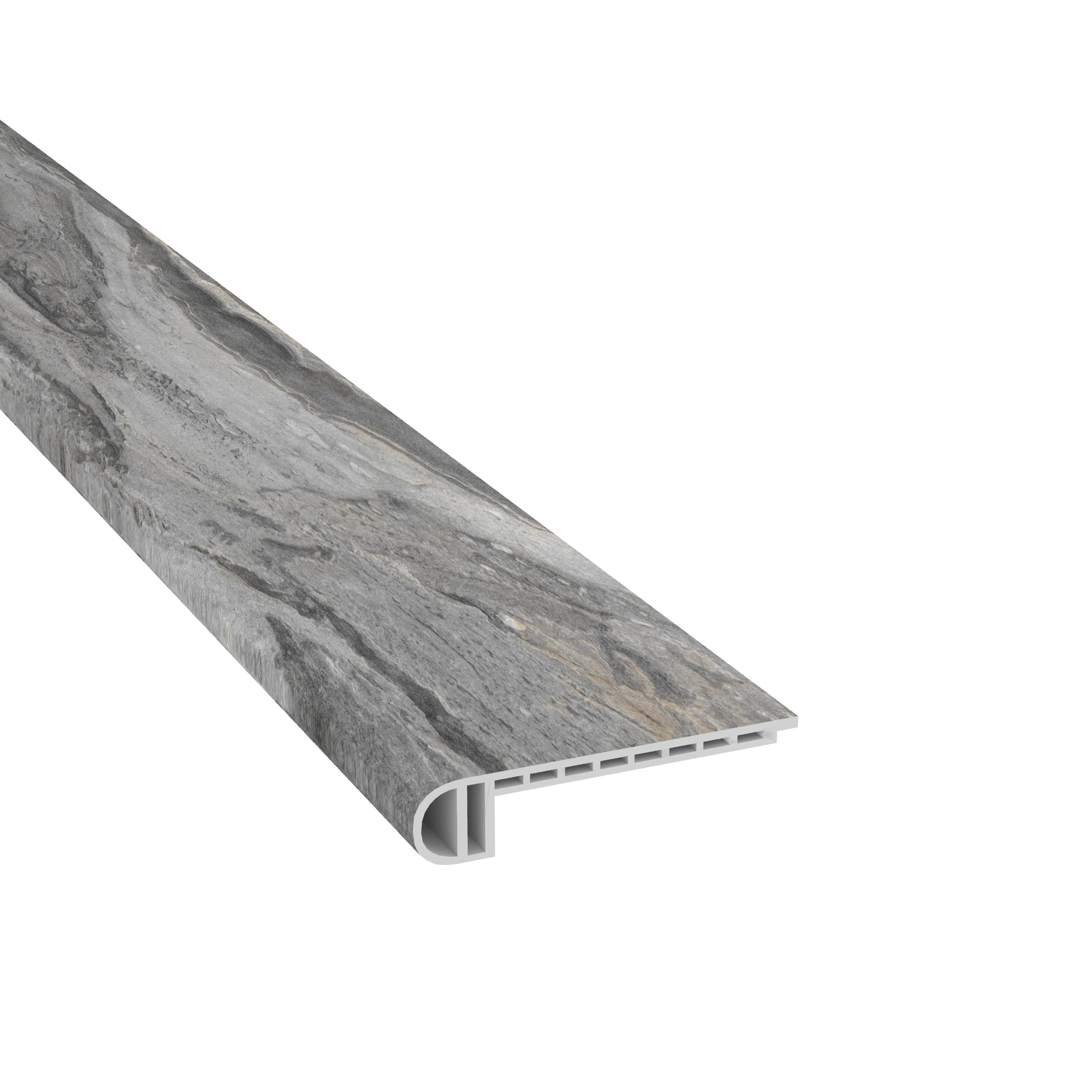 CALI 7701000120 Shorebreak 2.07-Inches x 72.83-Inches x 0.75-Inches Seal Rock Marble Prefinished Vinyl Flush Stair Nosing
