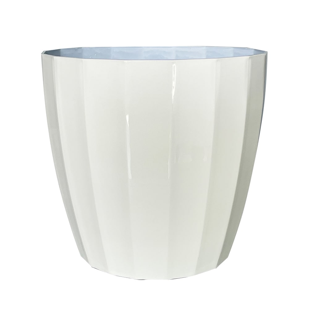 Ready Refill HDR-093824 Round 10.7-in W Medium White Resin Contemporary/Modern Indoor/Outdoor Planter with Drainage Holes