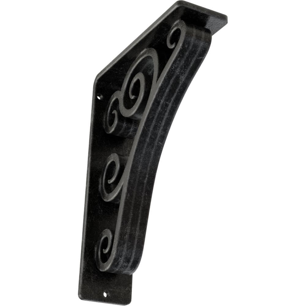 Ekena Millwork BKTM02X05X08TTNASV Tristan 5.5-in x 2-in x 8-in Gray Wrought iron Countertop support bracket