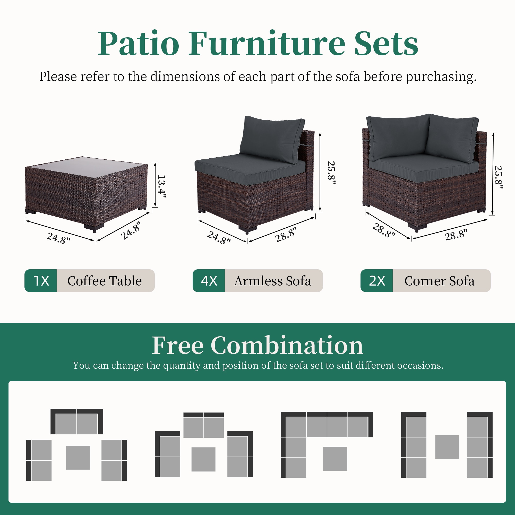 UPHA TBSF-ABC-DGRAY Patio-Conversation-Sets - View #3