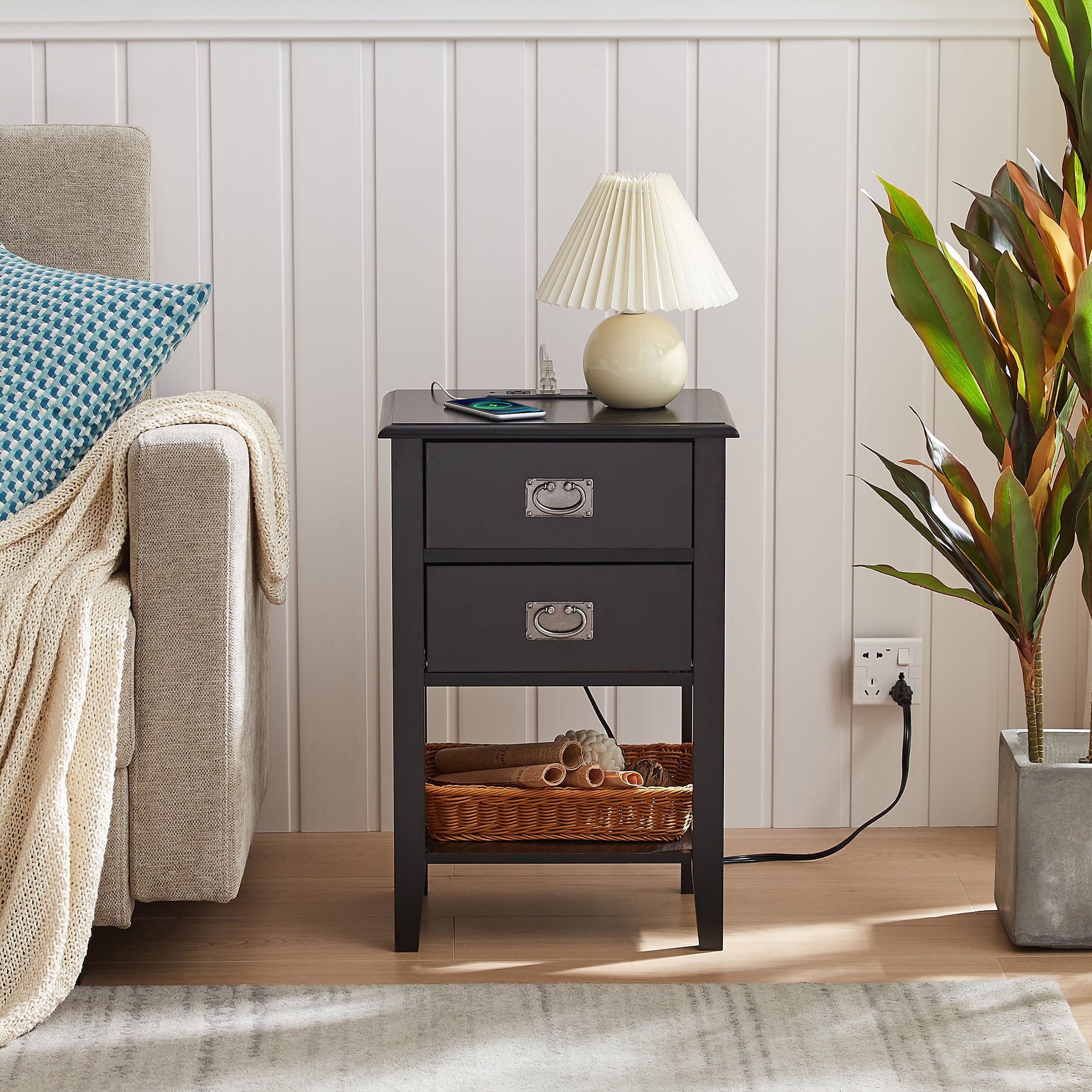 Vecelo LOE-HD-CNS14-BLK-A2 nightstands - View #2