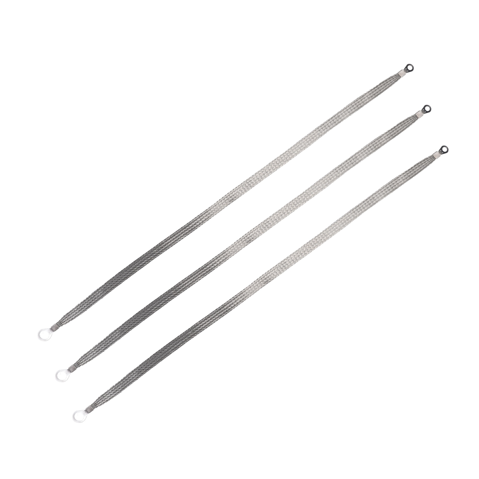 Unique Bargains Universal Car Braided Ground Straps / Front / Tinned Ground Wire Straps / Durable / Copper / 610mm / 3pcs / Silver Tone #S26010801UX2660