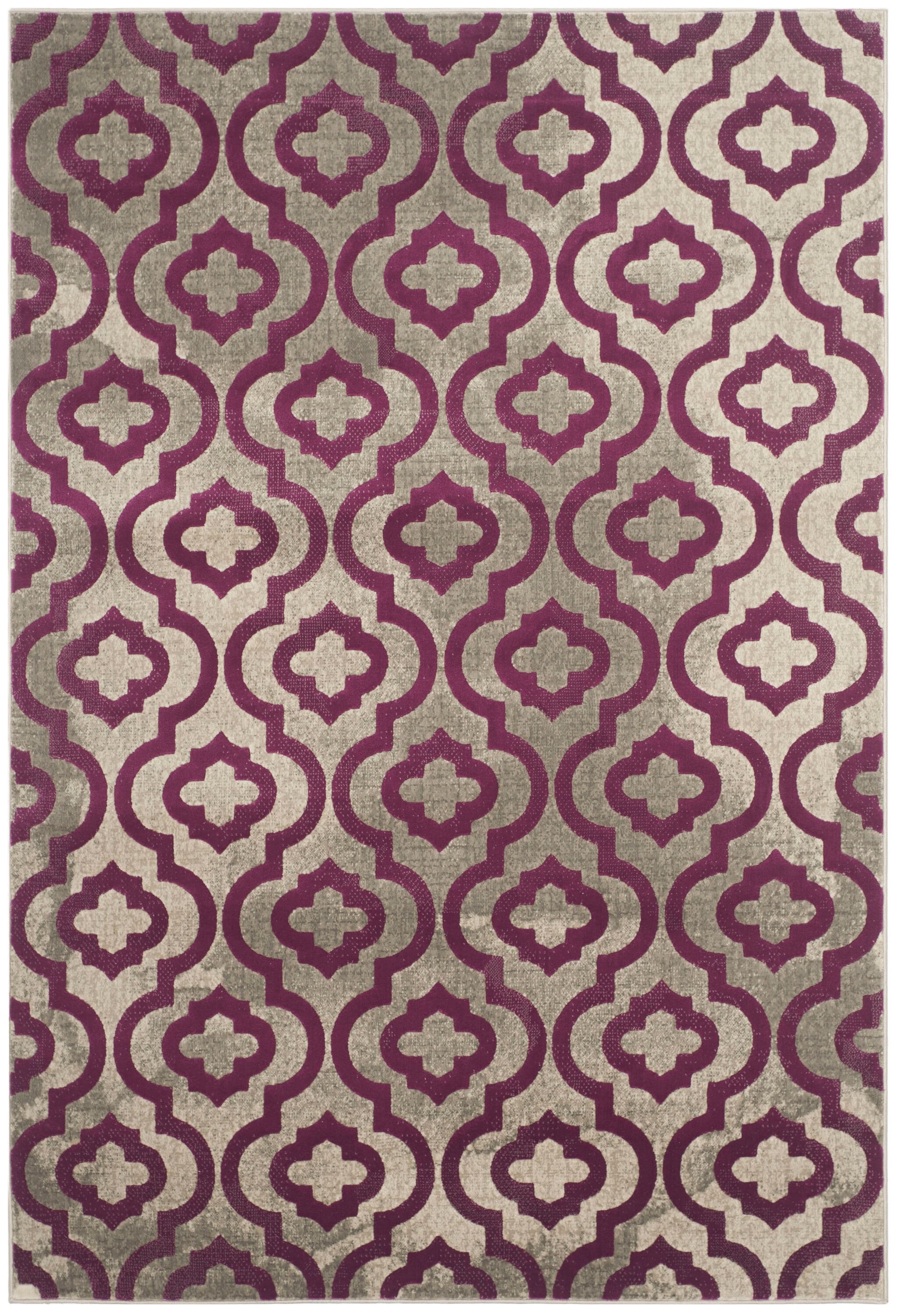 Safavieh PRL7734B-5 Porcello Winfred 5 x 8 (ft) Loomed Polypropylene Gray/Purple Rectangular Indoor Distressed/Overdyed Moroccan Area rug