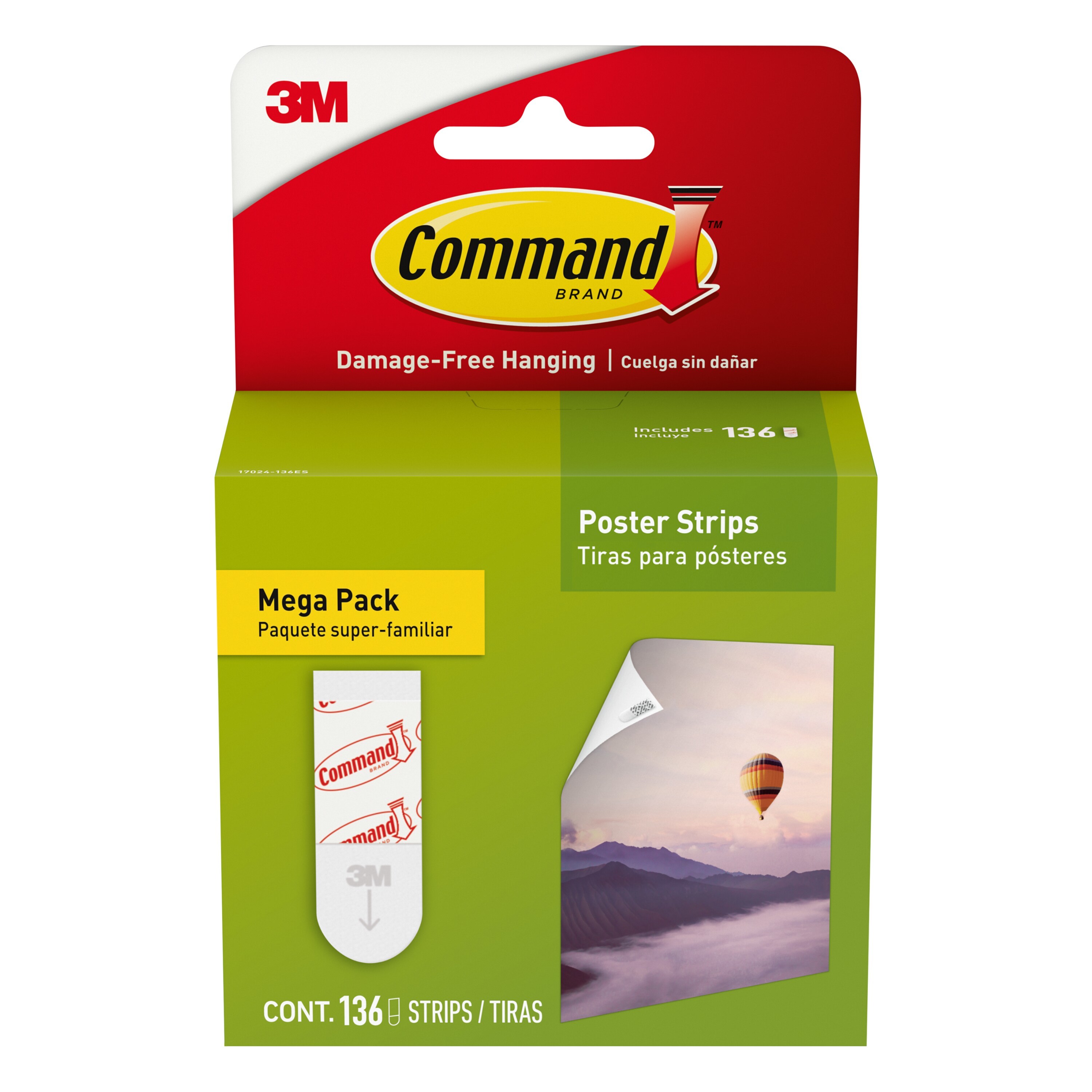 Command 17024-136ES Foam Capacity Double-sided adhesive strip 136 - Pack