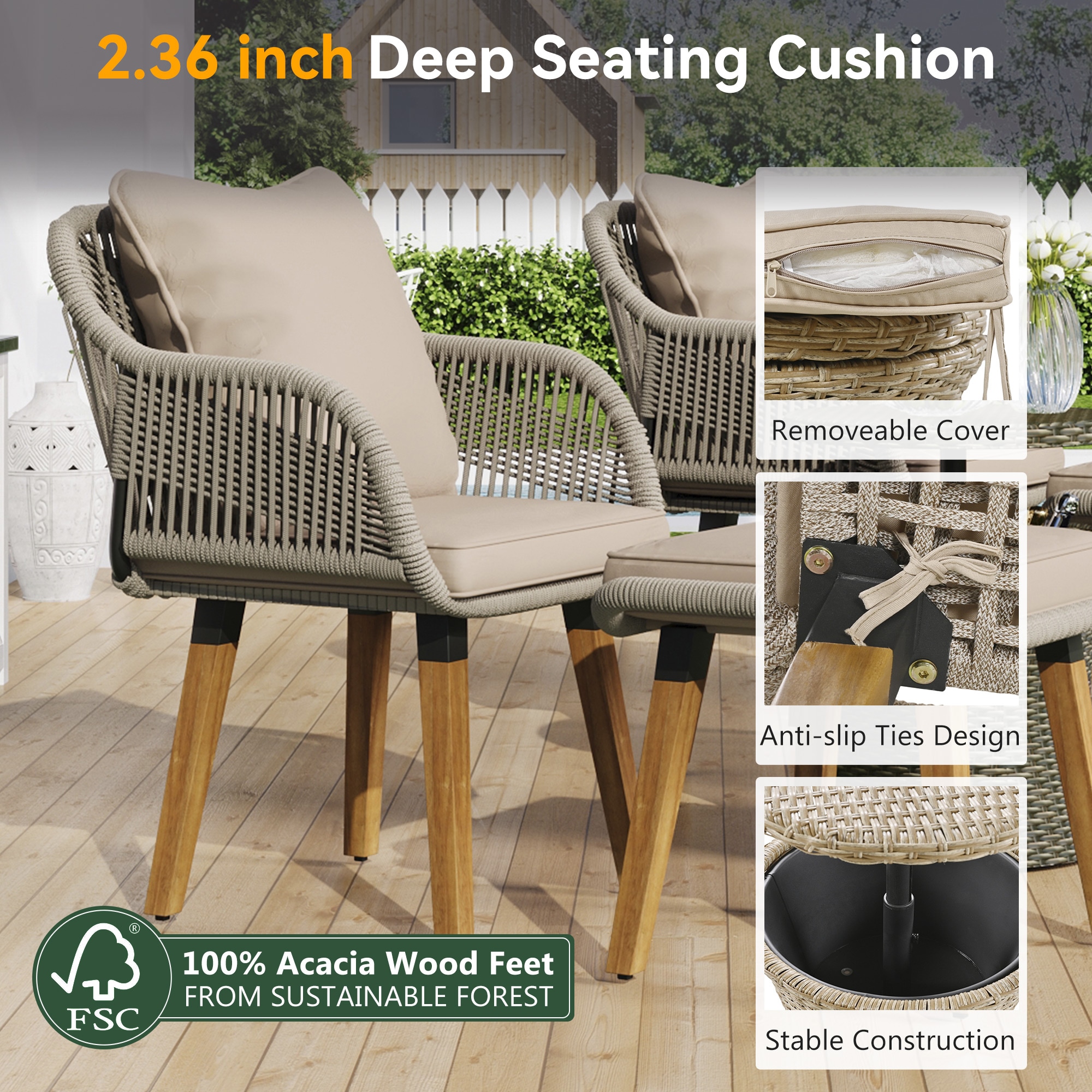 CASAINC CEW-012RDDB05X2 Patio-Conversation-Sets - View #4