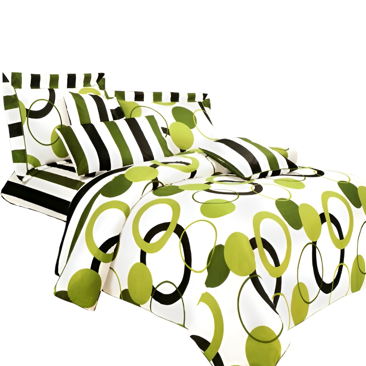 Slickblue D-BC-68 300-Thread Count Cotton Green/Blue 3/4-Piece Bed Sheets for Bedroom or Dorm – 4 Sizes