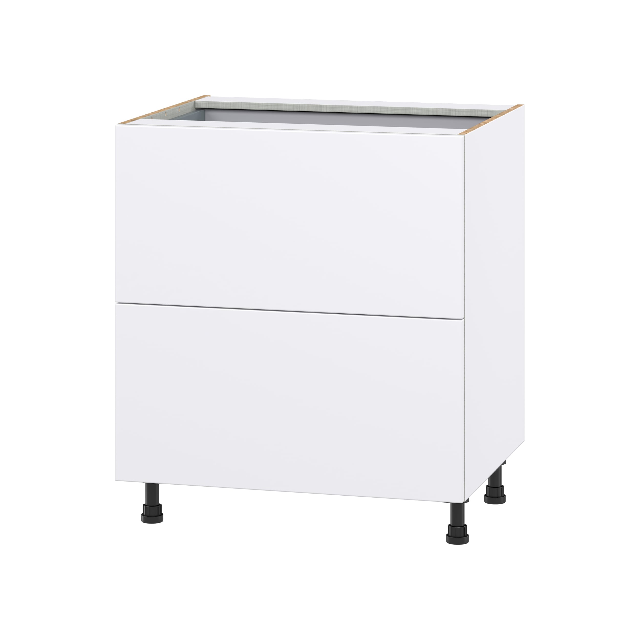 Hugo&Borg Lasalle 24-in W x 30-in H x 21-in D Bright White Slab 3-Drawer Base Fully Assembled Cabinet (Flat Panel Style)