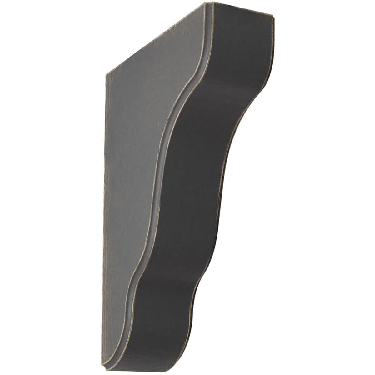 Ekena Millwork BKTWD02X05X08PLBL Plymouth 1-3/4-in x 5-1/4-in x 7-1/2-in Rubberwood Black Wood Standard Bracket