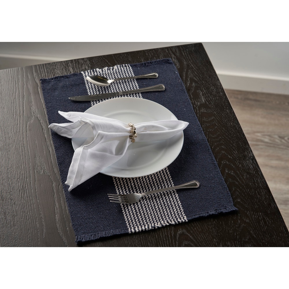 LR Home Bold Striped Navy Place Mat , Set of 4 in the Serveware ...