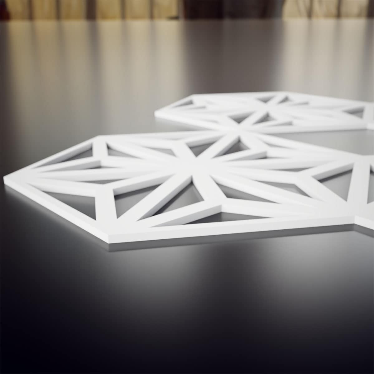 Elegant Unfinished PVC Fretwork Wall Panels, 15.75'' x 17.75''
