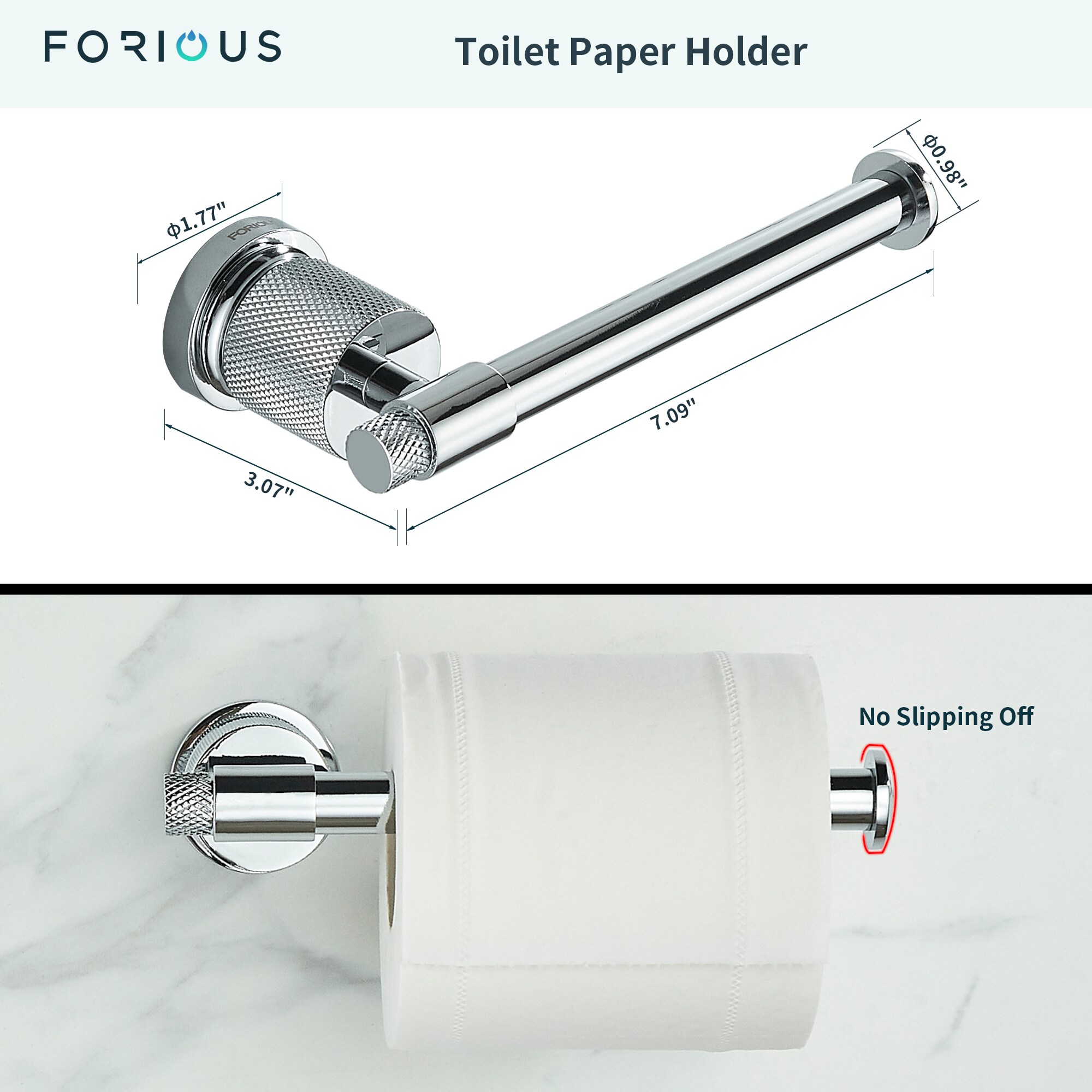 FORIOUS LL19011CH4A Decorative-Bath-Hardware-Kits - View #12