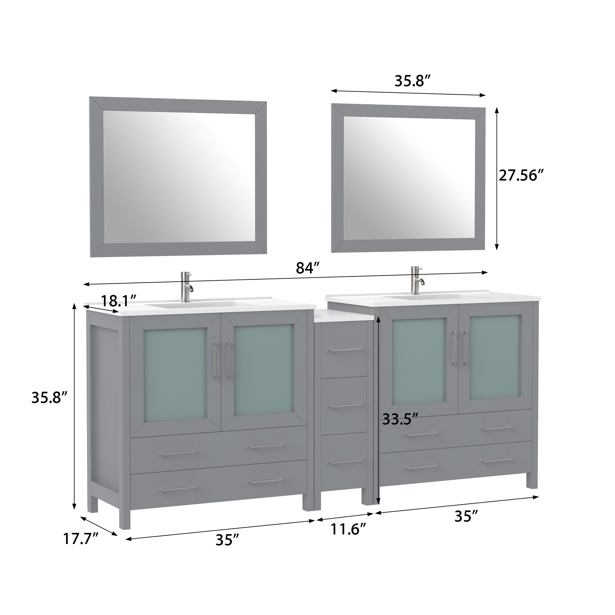 Vanity Art VA3036-84G Bath-Vanity-Combo - View #15