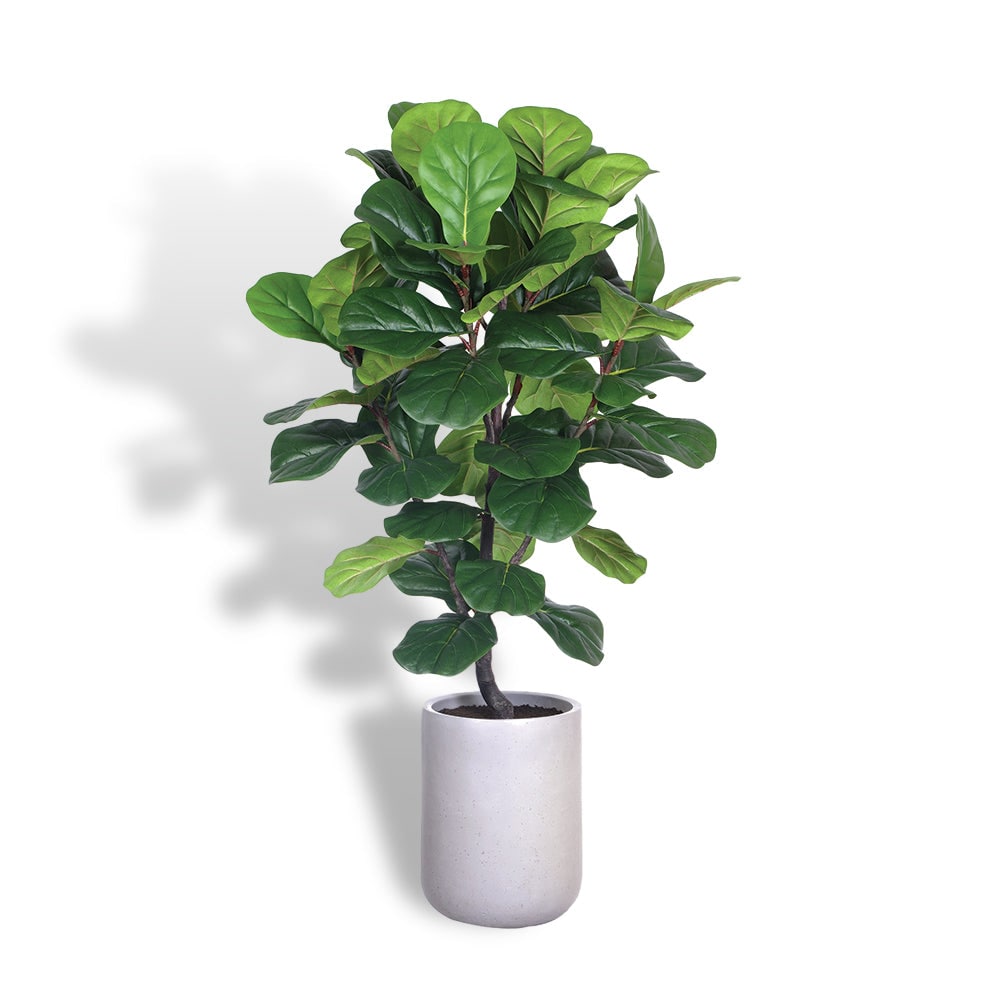 CG Hunter  Artificial Fiddle Leaf Fig Tree with Artisan Planter Multi-Branched Realistic Design