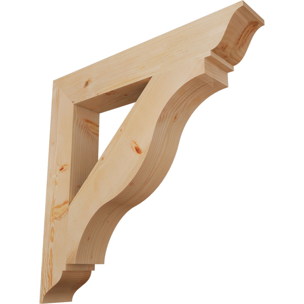 Ekena Millwork BKT06X38X38FST01SDF Funston traditional smooth 5-1/2-in x 38-in x 38-in Douglas fir Brown Wood Standard bracket