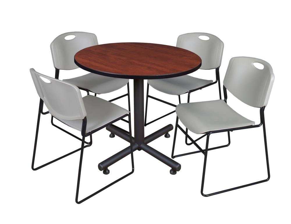 Regency TKB42RNDCH44GY Breakroom Red 4-Person Training Table (42-in W x 29-in H)