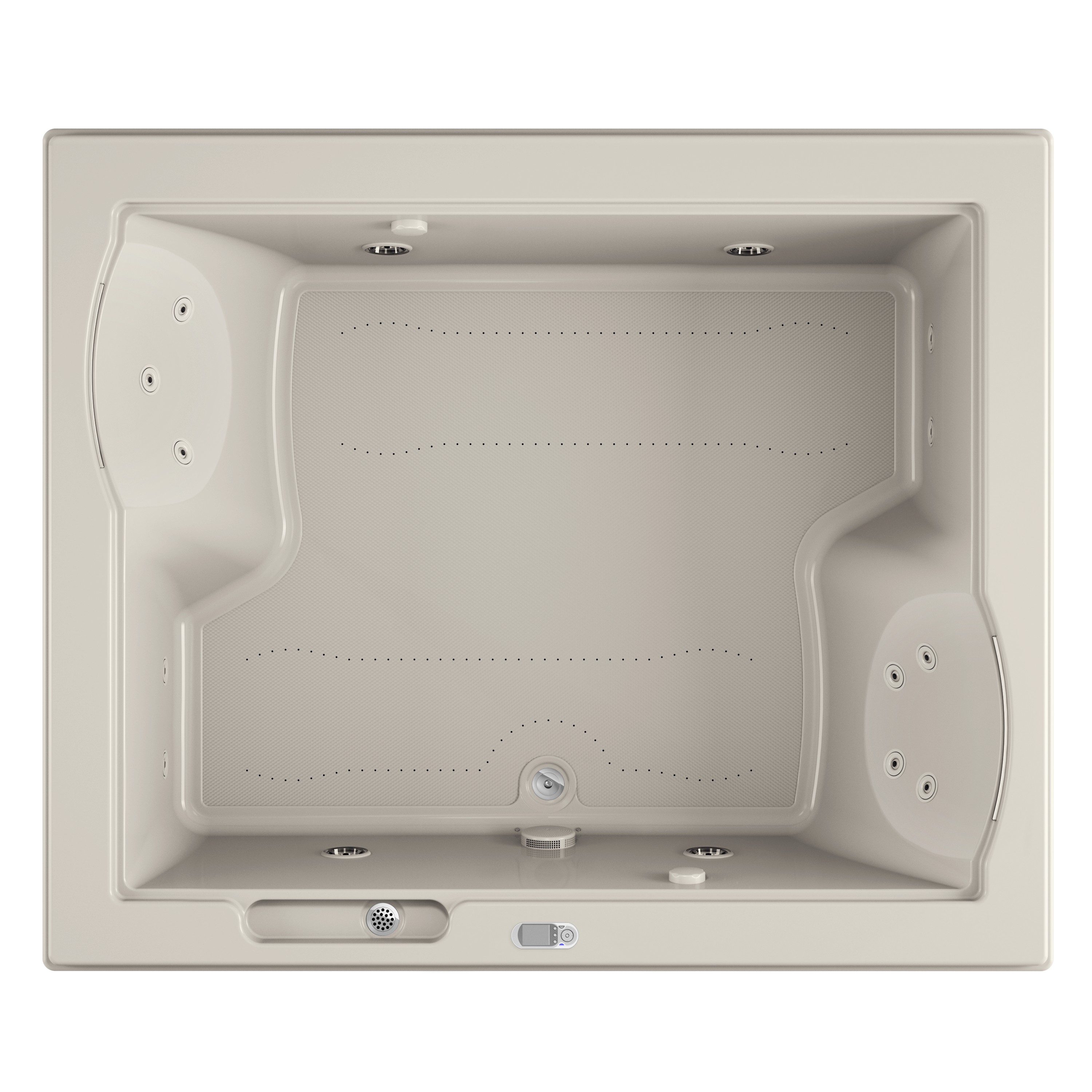 Jacuzzi MC50969 FUZION 59.75-in x 71.75-in Oyster Acrylic Rectangular Drop-in and undermount Whirlpool and air bath combination tub with Drain ( Center Drain )