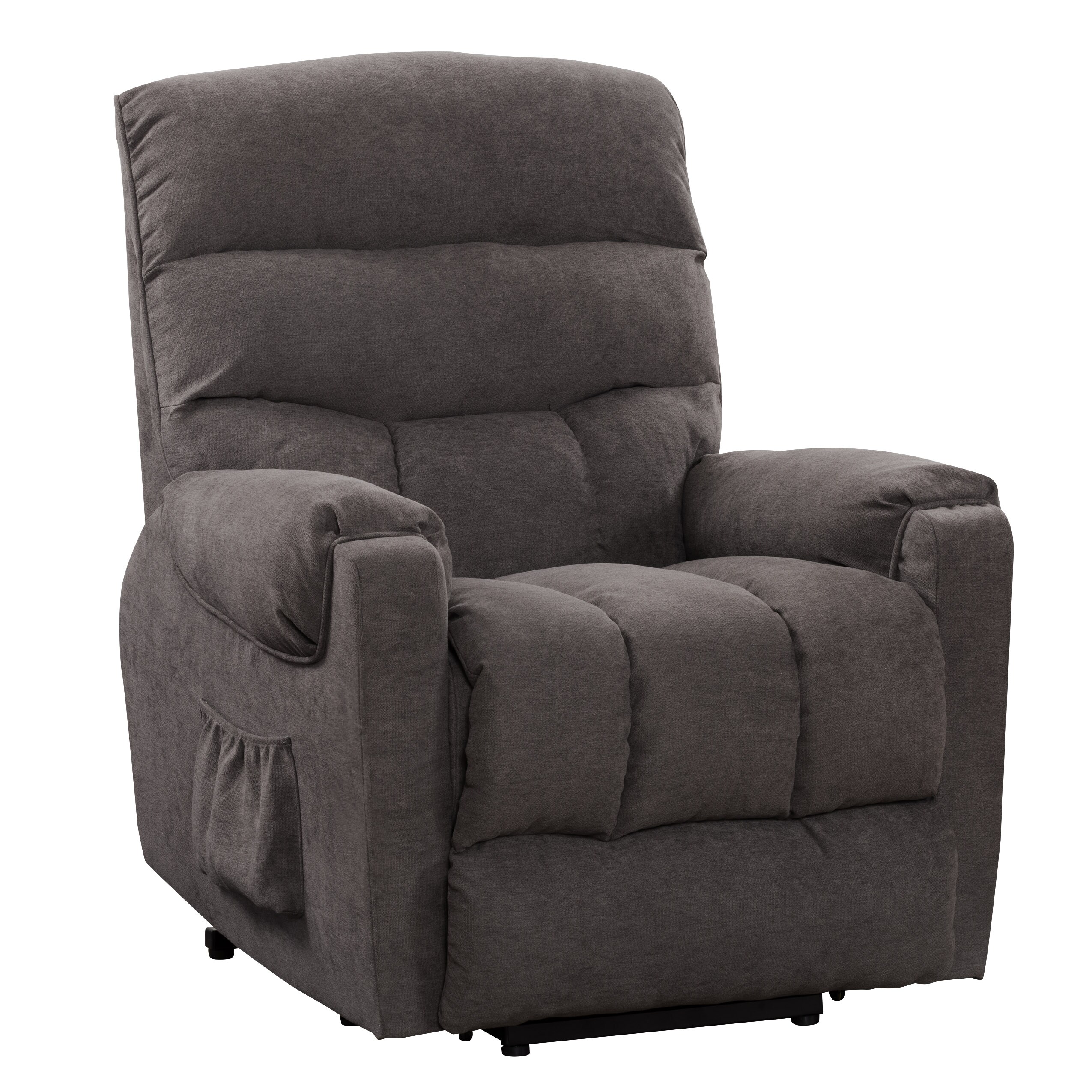 CorLiving Recliner Chair with Extending Foot Rest, Light Grey