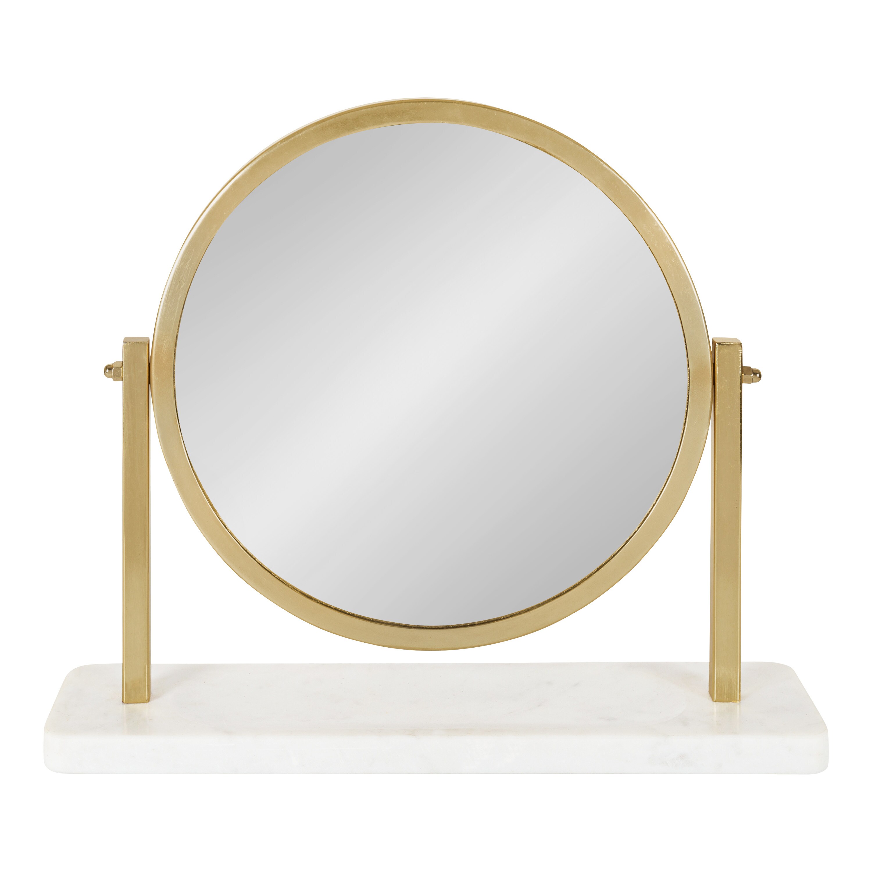 Round Gold Framed Wall Mirror, Circular Mirror Tabletop