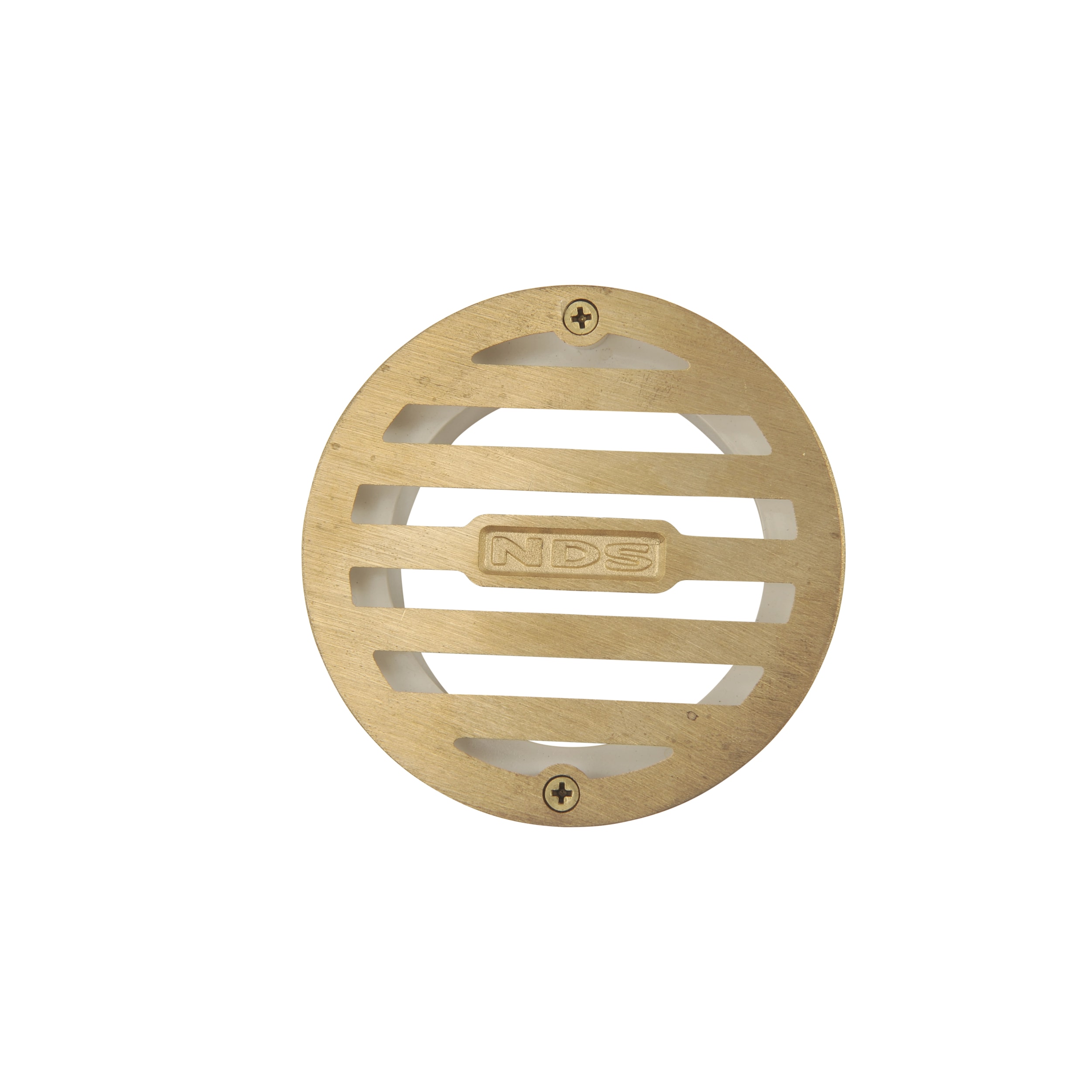 Square Brass Grate with Styrene Collar, 5 Satin Brass - Fits 3