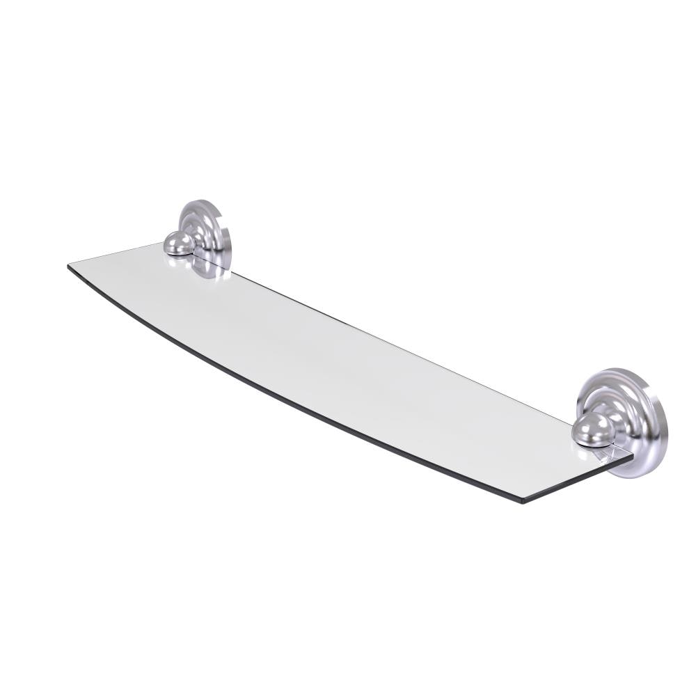 Allied Brass PQN-33/24-SCH Prestige Que New Satin Chrome Wall mount Bathroom Shelf ( 24-in x 3-in x 5-in )